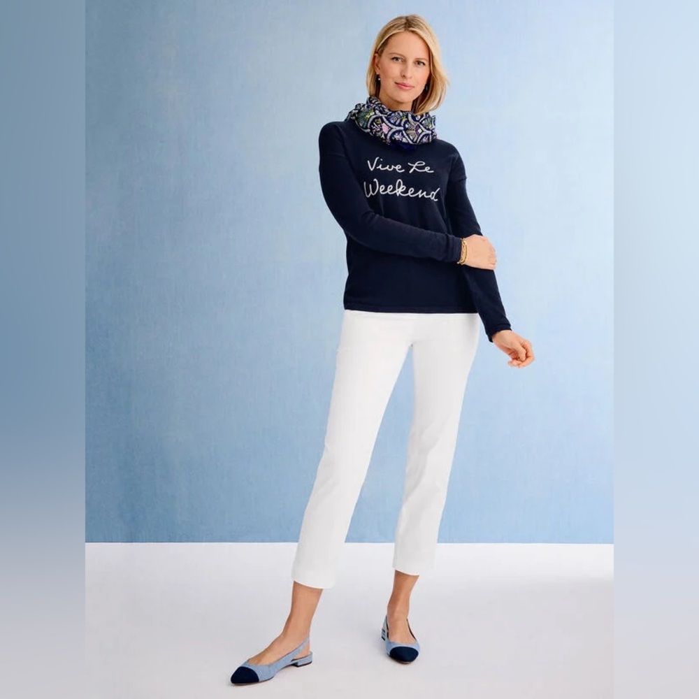 Talbots Perfect Crop Pant | White | Petite 10P | NWT - Picture 1 of 6